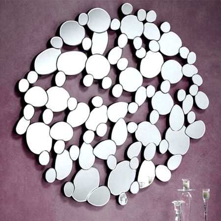 Circular Pebble Cluster Wall Mirror